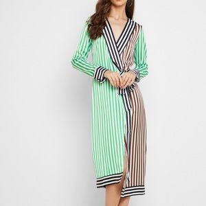 Never fully dressed Margot stripe wrap dress